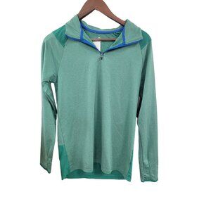 Champion C9 Duo Dry‎ Boys' green Heather Long Sleeve 1/4 Zip shirt XL